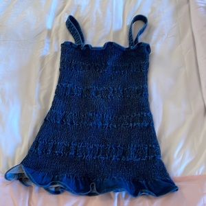 Blue scrunch dress, Size 0